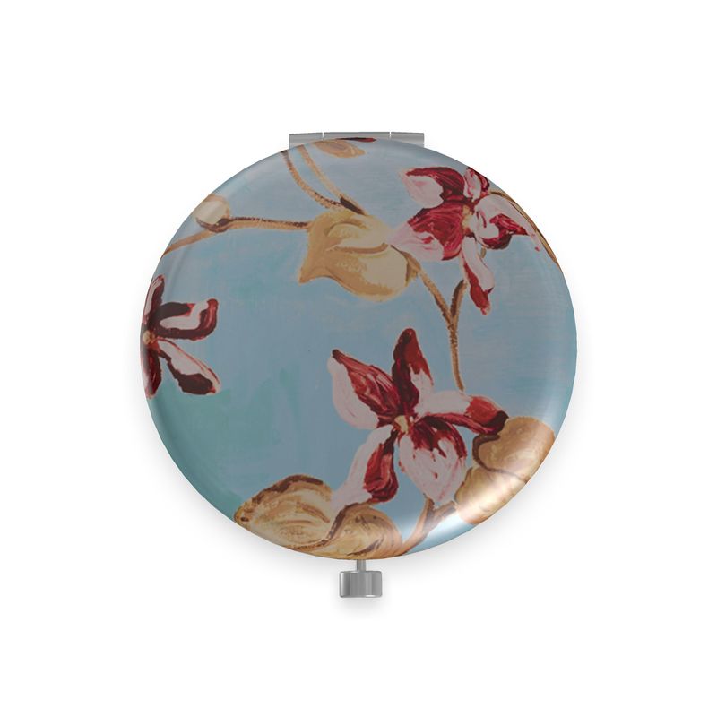 Vintage Floral on  Blue<span>A Beautiful Pocket Mirror</span>