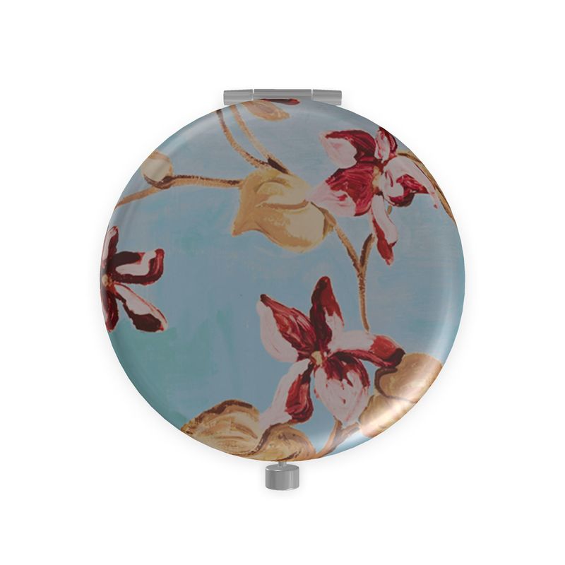 Vintage Floral on  Blue<span>A Beautiful Pocket Mirror</span>