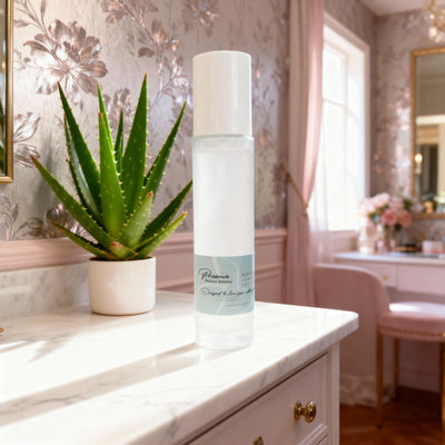 Photo: cellular-rich hydrosol spray sitting on countertop