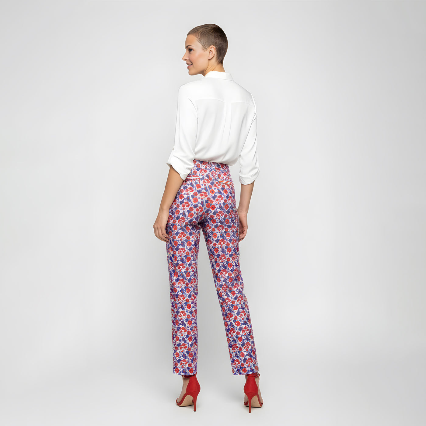 Women's Tailored Trousers<span>Small Scale Floral,  Cotton Tencel Twill</span>