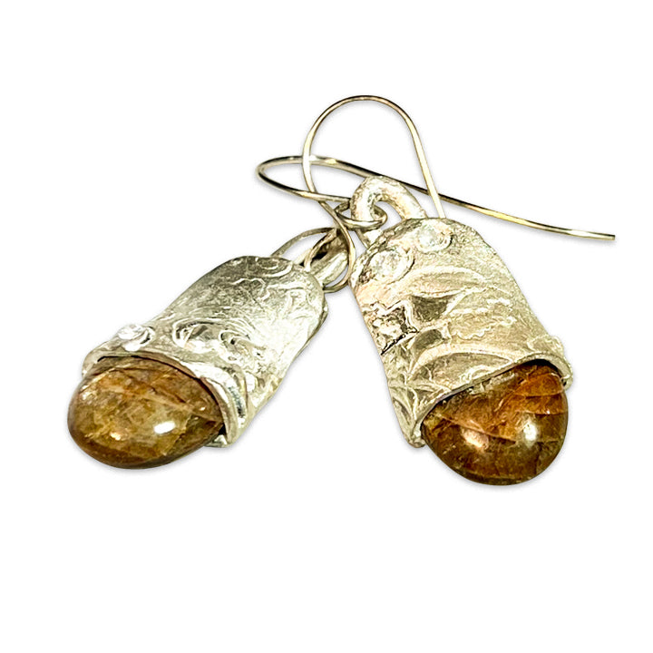 Foraged Treasure Earrings<p>(One-of-a-kind, Pure Silver & Stone)<p/>