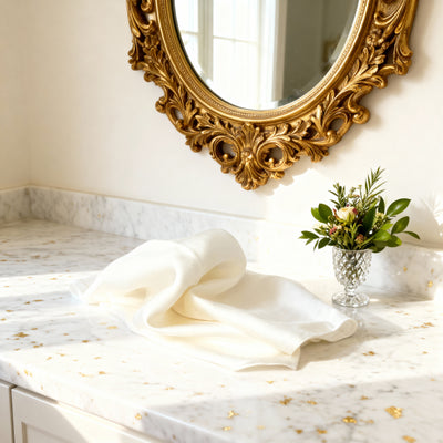 Photo: lotus silk cleansing cloth sitting on countertop