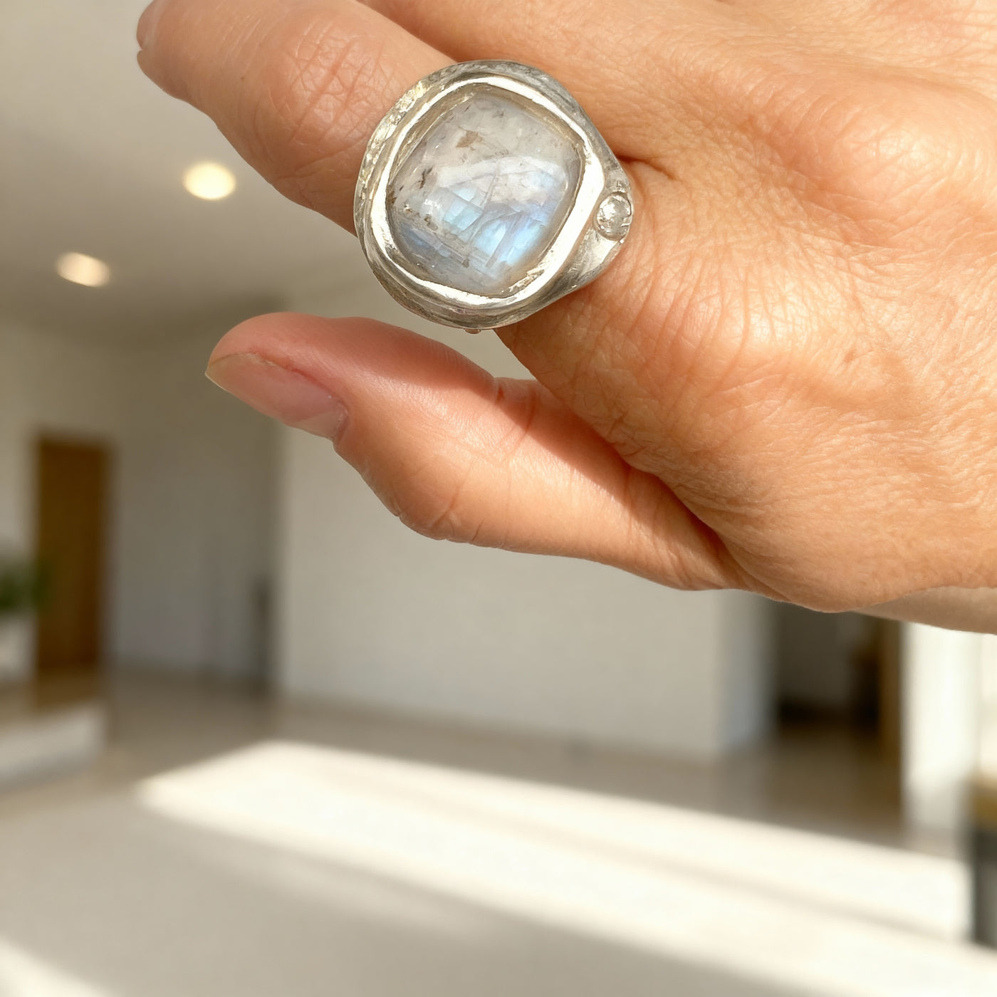 The Eternal Moonstone Ring <span>One-of-a-kind, Pure Sliver & Stone</span>