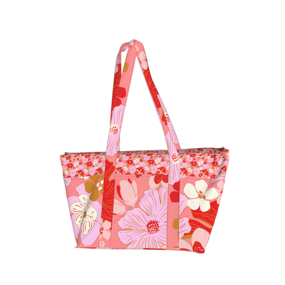 Multi Pocket Tote - Mixed Floral, Cotton Twill Copy
