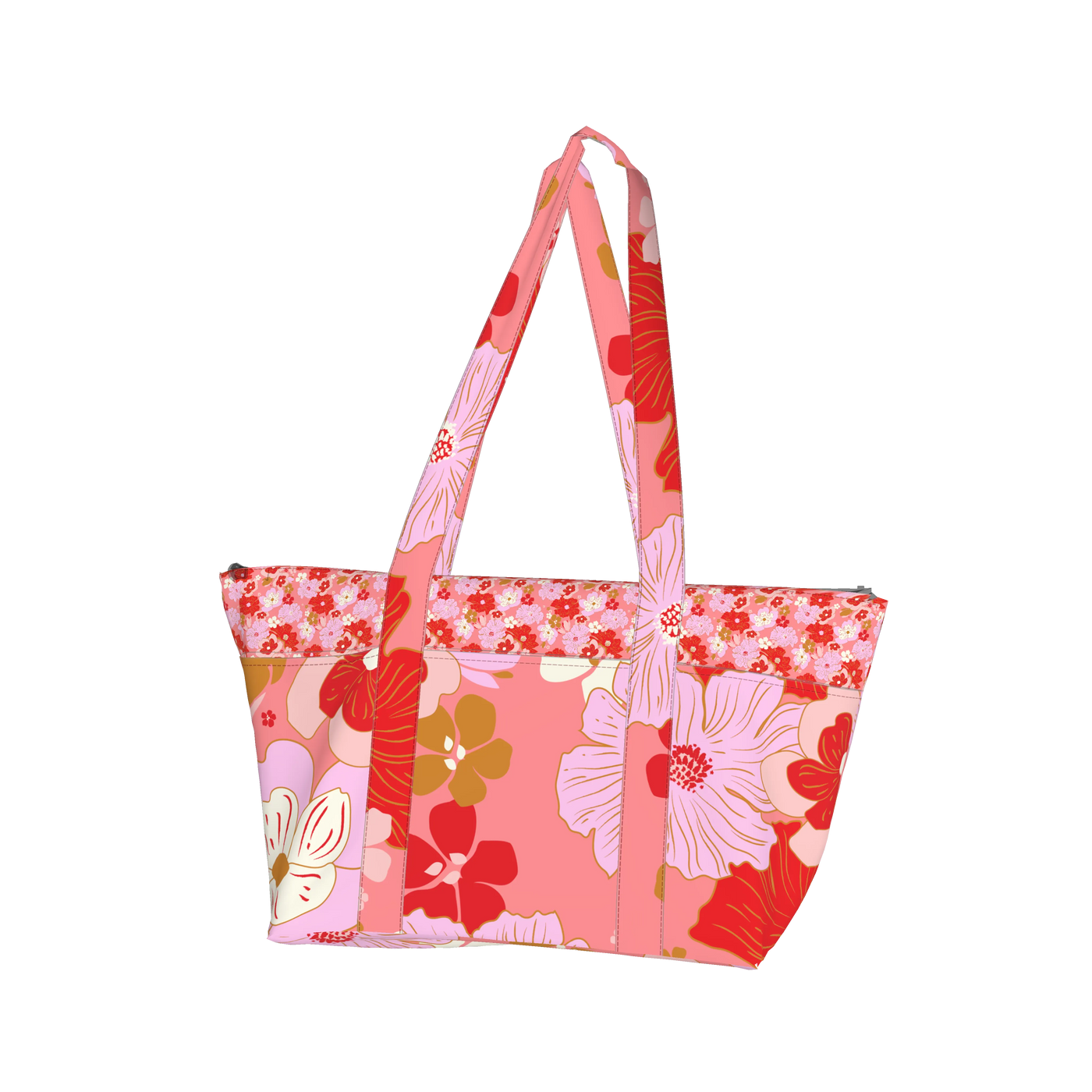 Multi Pocket Tote - Mixed Floral, Cotton Twill Copy