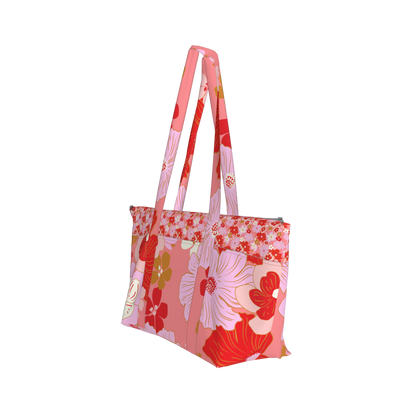 Multi Pocket Tote - Mixed Floral, Cotton Twill Copy