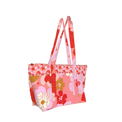 Multi Pocket Tote - Mixed Floral, Cotton Twill Copy